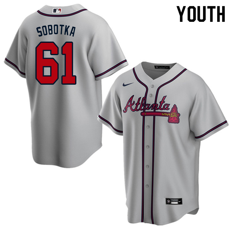 Nike Youth #61 Chad Sobotka Atlanta Braves Baseball Jerseys Sale-Gray